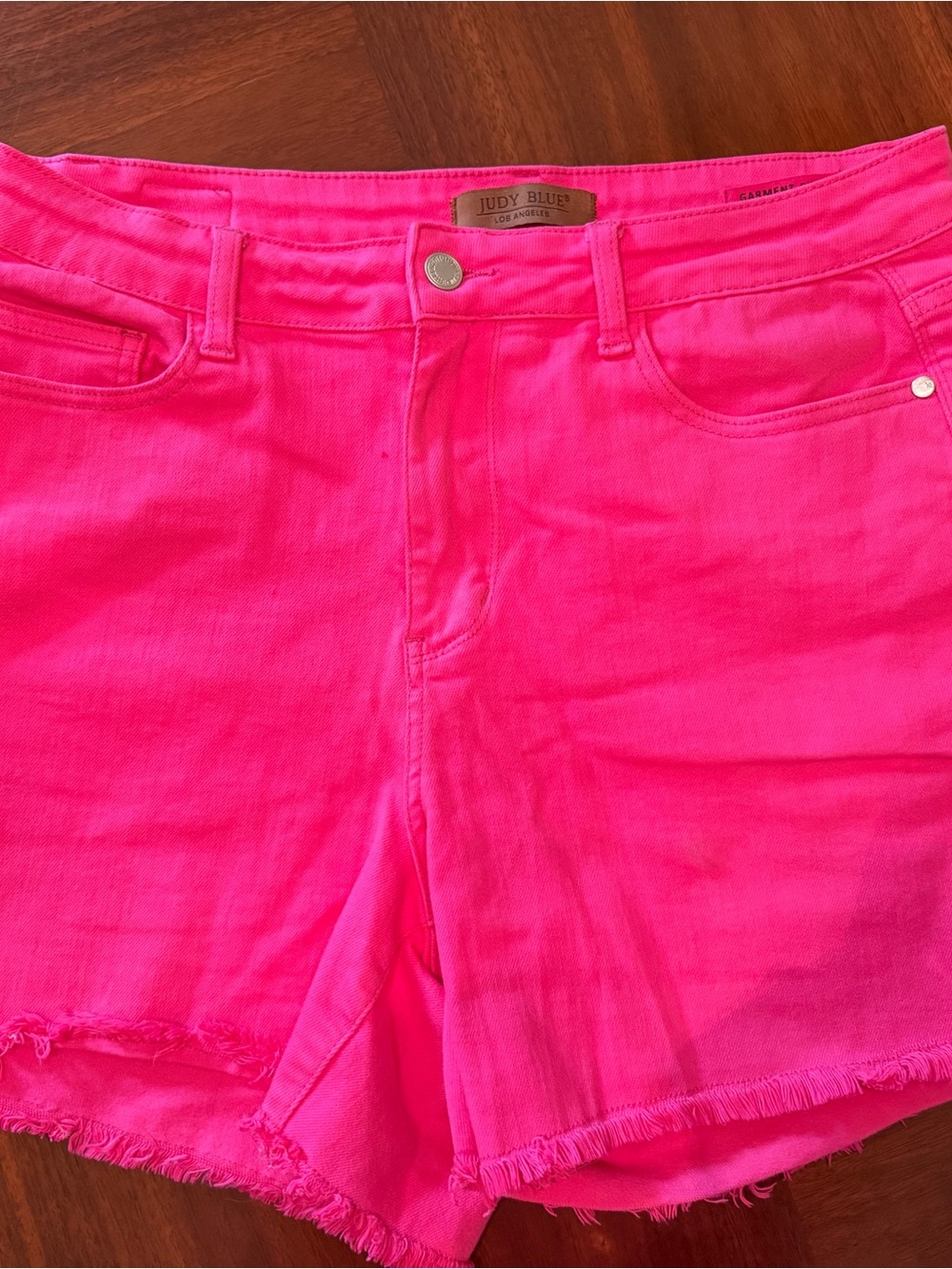 Judy Blue Hot Pink Denim Cutoff Shorts
